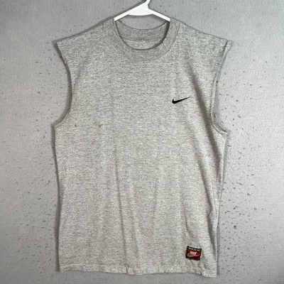 Vintage 90s Nike Team Sports Swoosh T Shirt Adult Medium Gray Sleeveless Mens - Image 1 of 4
