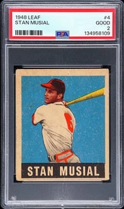 1948 LEAF #4 STAN MUSIAL ROOKIE RC PSA 2 - Picture 1 of 2