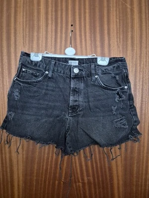 River Island Black Denim Shorts - Size 12 - Image 1 of 4