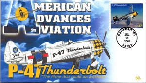 Scott 3919 37 Cents P-47 Thunderbolt Star Therome Color FDC 10 Of 50 - Picture 1 of 2