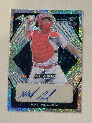 2021 Leaf Flash Mat Nelson Silver Speckle Rookie Auto /99 Cincinnati Reds - Image 1 of 2