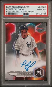 2023 Bowman's Best Keiner Delgado Auto #B23KD New York Yankees PSA 10 - Picture 1 of 2