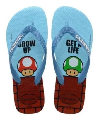 Sandalias chanclas Havaianas para niños pequeños talla 9 Super Mario Brothers nuevas con etiquetas Foto 1 de 4