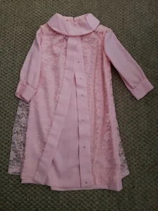 60er Jahre Kleiderset rosa Twin Set Etuikleid - Spitzenjacke Gr. Small Medium - Bild 1 von 4