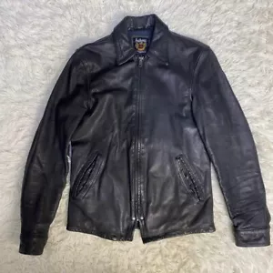 Schott Goatskin Leather Single Riders Jacket Blouson Men S Stars and Stripes - Picture 1 of 6