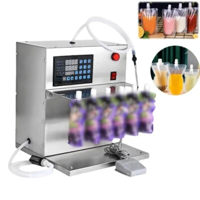 6 Head Electric Automatic Liquid Filling Machine Stand Up Bag Bottle Filler 4L - Image 1 of 4