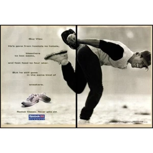 1993 Reebok Classic Sneakers Shoes 2 Page Vintage Print Ad Baseball Pitcher Art - Picture 1 of 3