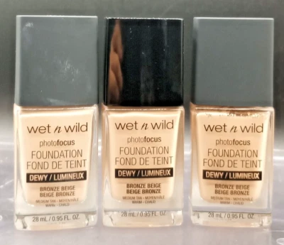 Wet N Wild Photo Focus Foundation #1111526 Bronze Beige -0.95 Fl Oz Ea. Qty 3 - Image 1 of 3