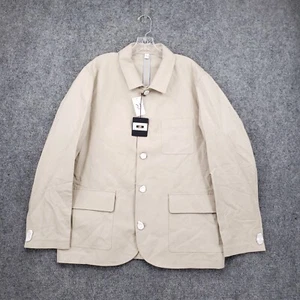 NEW Joseph Abboud Blazer Men L Large Beige Linen Blend Suit Jacket Coat Collared - Picture 1 of 16