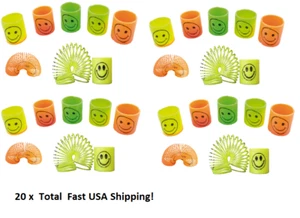 20 Small Slinky Spring Coil Magical Toy Colorful Smile Children Kid Party Toy 2" - Picture 1 of 4