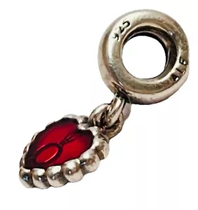 Authentic Pandora Charm Forever Red Heart Dangle S925 ALE Silver Retired Bride - Picture 1 of 6