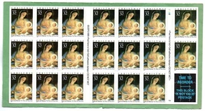 U.S. BOOKLET PANE OF 20 SCOTT#3112a 1996 32ct CHRISTMAS MADONNA MNH VARIOUS P#'s - Picture 1 of 2