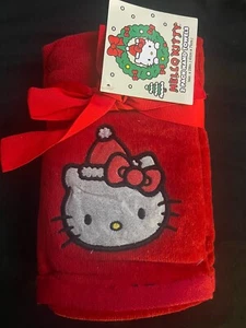 2024 Hello Kitty 2 Pack Hand Towels Christmas Red 16in X 28in (2 Pack) NEW - Picture 1 of 4