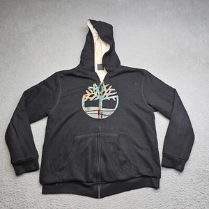Timberland Hoodie Jacket Youth L 14-16 Black Full Zip Pockets Long Sleeve Logo - Picture 1 of 15