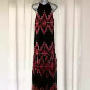 Lauren Ralph Lauren Southwest Aztec Boho Print Georgette Maxi Dress Size 6 - Picture 1 of 12