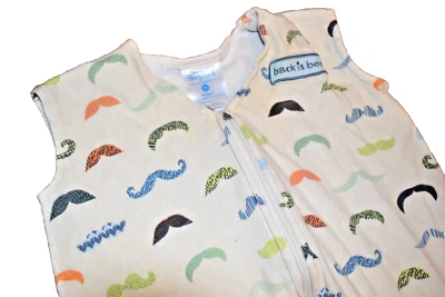 K6 HALO SleepSack 6-12M Medium MUSTACHE Jersey Knit Wearable baby Crib Blanket - Image 1 of 3