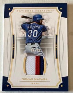 NOMAR MAZARA 2017 NATIONAL TREASURES 3 COLOR JERSEY PATCH SP #'D /10 RANGERS - Picture 1 of 2
