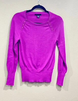 Suéter pulôver feminino Kenneth Cole gola barco manga longa mogno roxo tamanho P - Imagem 1 de 4