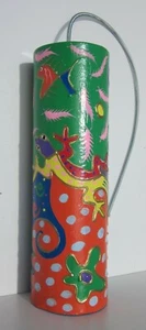 Spring Drum Thunder Tube Thunder Maker Bali Lizard Hand painted 10 1/2 x 3 inch - Picture 1 of 2