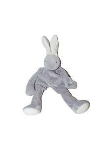 Bunnies By The Bay Gray Rabbit Plush Pacifier Paci Holder Baby Floppy Lovey 12in - Picture 1 of 9