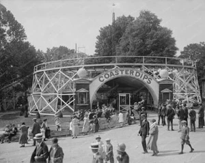 Glen Echo Coaster Dips Ride Scene 8x10 Reprint Of Old Photo - Picture 1 of 1
