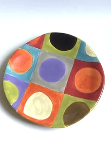 THE PIER Zanzibar Dot Earthenware Ceramic Hand Painted Salad Plate 8.5" - Picture 1 of 3