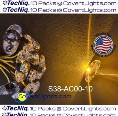 10  TecNiq Clear/ Amber LED light Clearance Marker Trailer Truck Surface 2 wire - Image 1 of 2