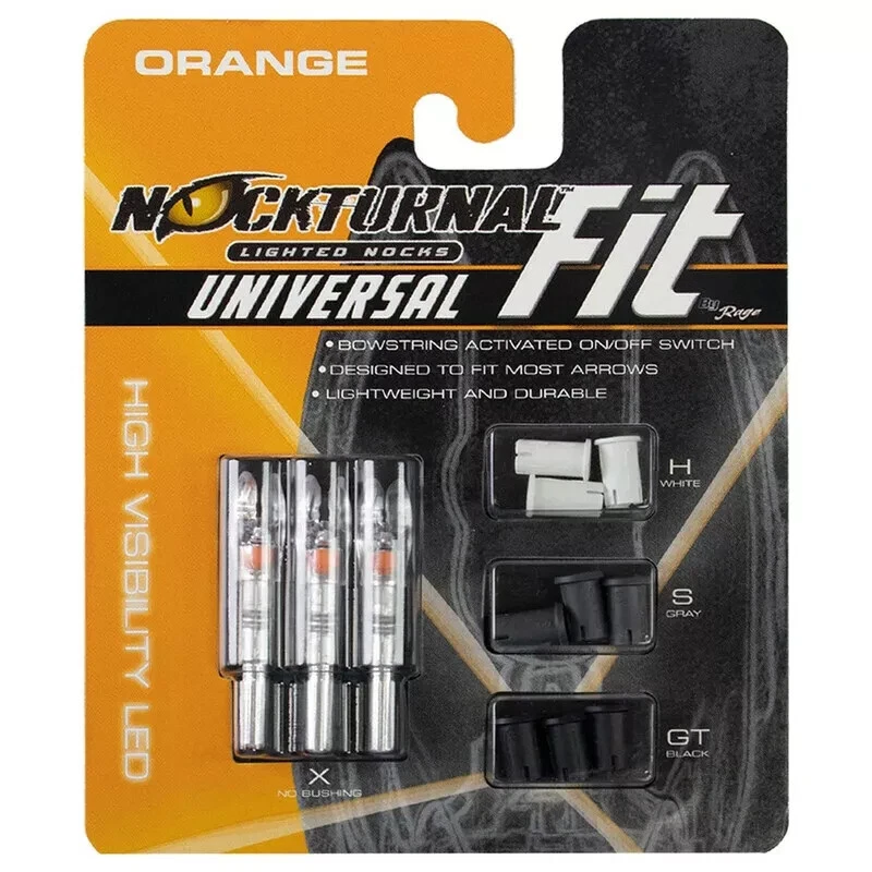 Rage Nockturnal Fit Universal Lighted Nocks, 3 pack, Orange - Image 1 of 1
