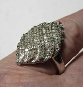 1.0 Carat Diamond Ring Platinum Over Sterling Silver Size 9 DRPOS-145 - Picture 1 of 13