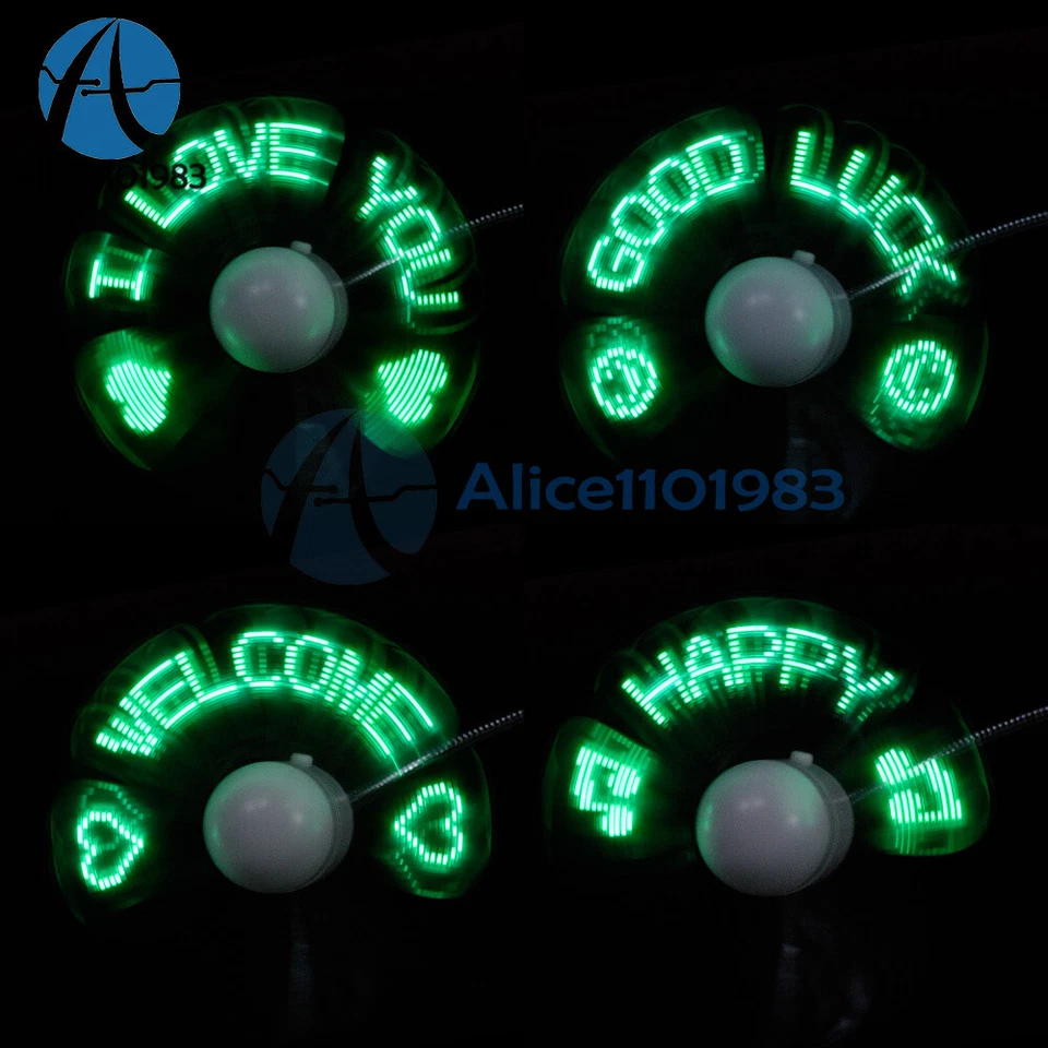 LED Fan Mini USB Powered Cooling Flashing Real Time Display Function - Image 1 of 1