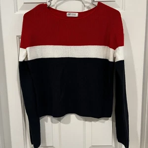 H&M Red, White and Blue Sweater Youth Size 12-14Y (Women Size Small) 4th of July - Picture 1 of 8