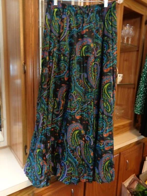 Bobbie Brooks Forrado Maxi Falda Estampado Oscuro Paisley Talla M Foto 1 de 4