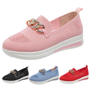 Women's Casual Slip On Walking Flat Shoes With Arch Support Shoes - Picture 1 of 43