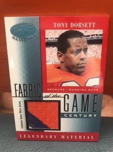 2001 Leaf Certified Materials Tony Dorsett 3 Color Patch #’d 21 - Picture 1 of 2