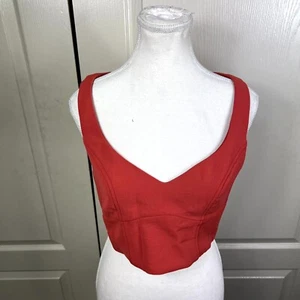 Kookai Womens Alpha Corset Top Size 38 Red Sleeveless Back Zip Lightweight NWT - Bild 1 von 8