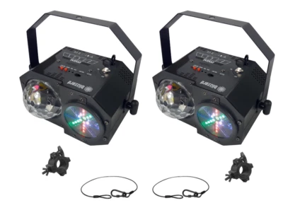 2x Blizzard Minisystem 4-In-1 RGBW 🚨 Party Light 🕺 with Clamps & Safety Cables - Image 1 of 4