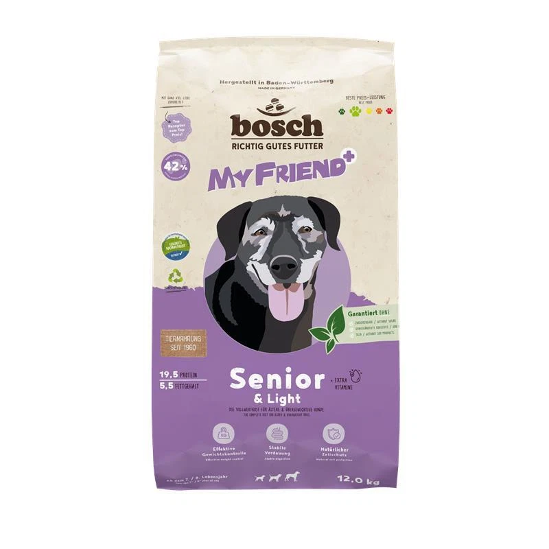 Bosch My Friend Senior & Light Hundefutter – Trockenfutter für Hunde 2x12kg