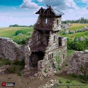 Ruined King's Gate - King and Country - Printable Scenery Terrain Wargaming D&D  - Picture 1 of 7