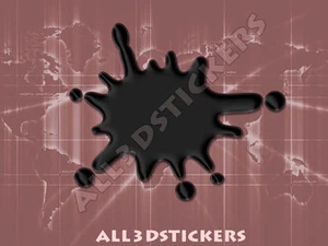 3D Sticker Decal Resin Domed Splash Adhesive Decal  Black - Picture 1 of 1