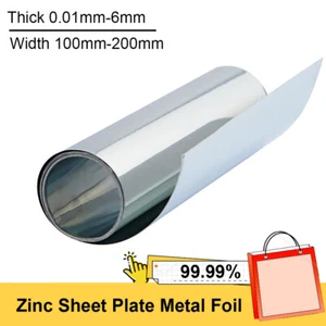 99,99% Reinzink Zn Blech Platte Blech Folie Dick 0,01mm-6mm Breite 100mm-200mm - Bild 1 von 6