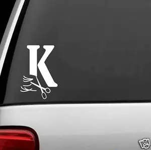 A1152 Letter K HAIRDRESSER HAIR STYLIST SALON SPA DECAL STICKER CAR TRUCK SUV - Bild 1 von 1