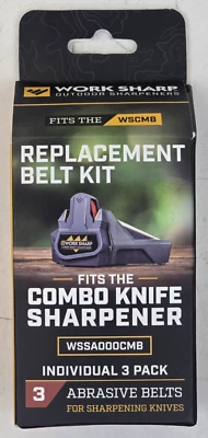 Work Smart Replacement Belt Kit WSSA000CMB Contains 3 P120 Grit Red Belts - Image 1 of 3