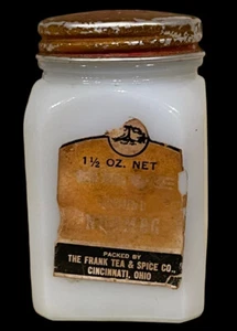 Tarro de especias de vidrio con leche vintage de 2 caras nuez moscada para The Frank & Tea Spice Co con tapa - Imagen 1 de 9