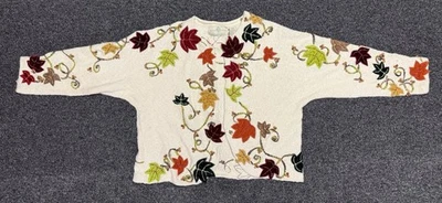 Opciones de Diseño Philip Jane Gordon Hojas de Otoño Suéter Cárdigan Acción de Gracias XL Foto 1 de 2