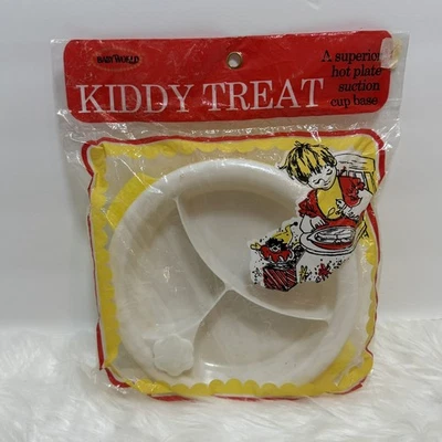 Kiddy Treat Vintage Baby Hot Plate Ventosa Base Baby World Co Amarillo Nuevo de Lote Antiguo Foto 1 de 4
