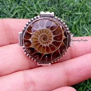 Ammonit Fossil Ring 925 Sterling Silber Handarbeit schön Liebe Geschenk Ring RR-13 - Bild 1 von 6