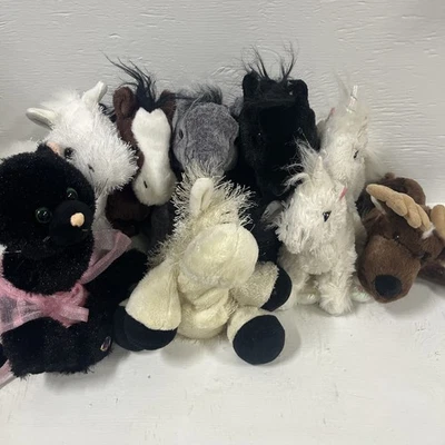 Ganz Webkinz Lot No Code, Horses, Unicorns Reindeer, Cat, Cow, Vtg 9 Total - Image 1 of 4