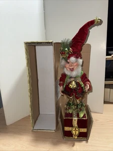 Mark Roberts Christmas Deck The Halls Elf Stocking Holder 51-27528 With Box - Picture 1 of 16