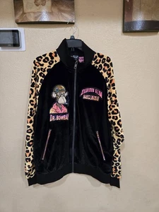 DEATH ROW RECORDS Dr Bombay Track Bombay Black Leopard Jacket UNISEX Size L - Picture 1 of 6
