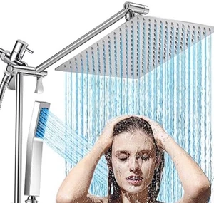 Mufeco 8 Zoll Regenduschkopf Handbrause Combo mit Durchflussregelung - Bild 1 von 2